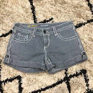 Striped Denim Shorts